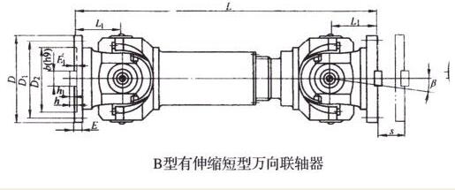 B型有伸縮短型萬(wàn)向聯(lián)軸器